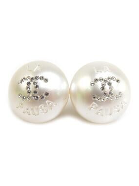 Auth Chanel Cc Logo Pierce Earrings #303016C46B